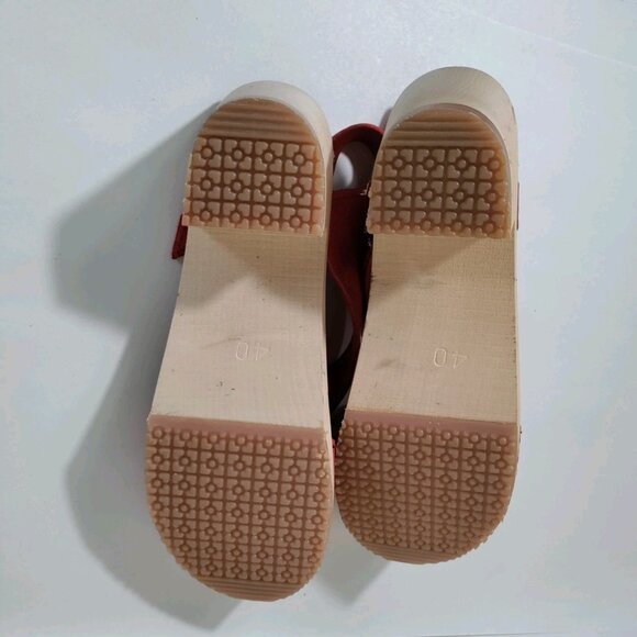 SANDGRENS“MOROCCO CROSSED CLOG SANDAL” in RednNEW NEVER WORN  -SIZE 40 - Picture 8 of 10